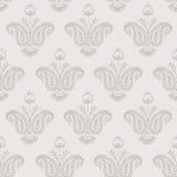 Fazia Linen Peel and Stick Wallpaper by NuWallpaper - NNS6517 - Neutral Beige Taupe Floral Damask Pattern