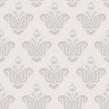 Fazia Linen Peel and Stick Wallpaper by NuWallpaper - NNS6517 - Neutral Beige Taupe Floral Damask Pattern