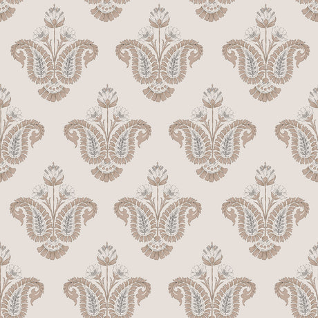 Fazia Terracotta Peel and Stick Wallpaper by NuWallpaper Nabela Noor Home Floral Damask - NNS6518
