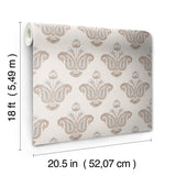 Fazia Terracotta Peel and Stick Wallpaper by NuWallpaper Nabela Noor Home Floral Damask - NNS6518
