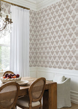 Fazia Terracotta Peel and Stick Wallpaper by NuWallpaper Nabela Noor Home Floral Damask - NNS6518