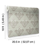 Fazia Moss by NuWallpaper Soft Mossy Green Botanical Floral Paisley Damask Peel and Stick Wallpaper Nabela Noor Home x WallPops Collection - NNS6520
