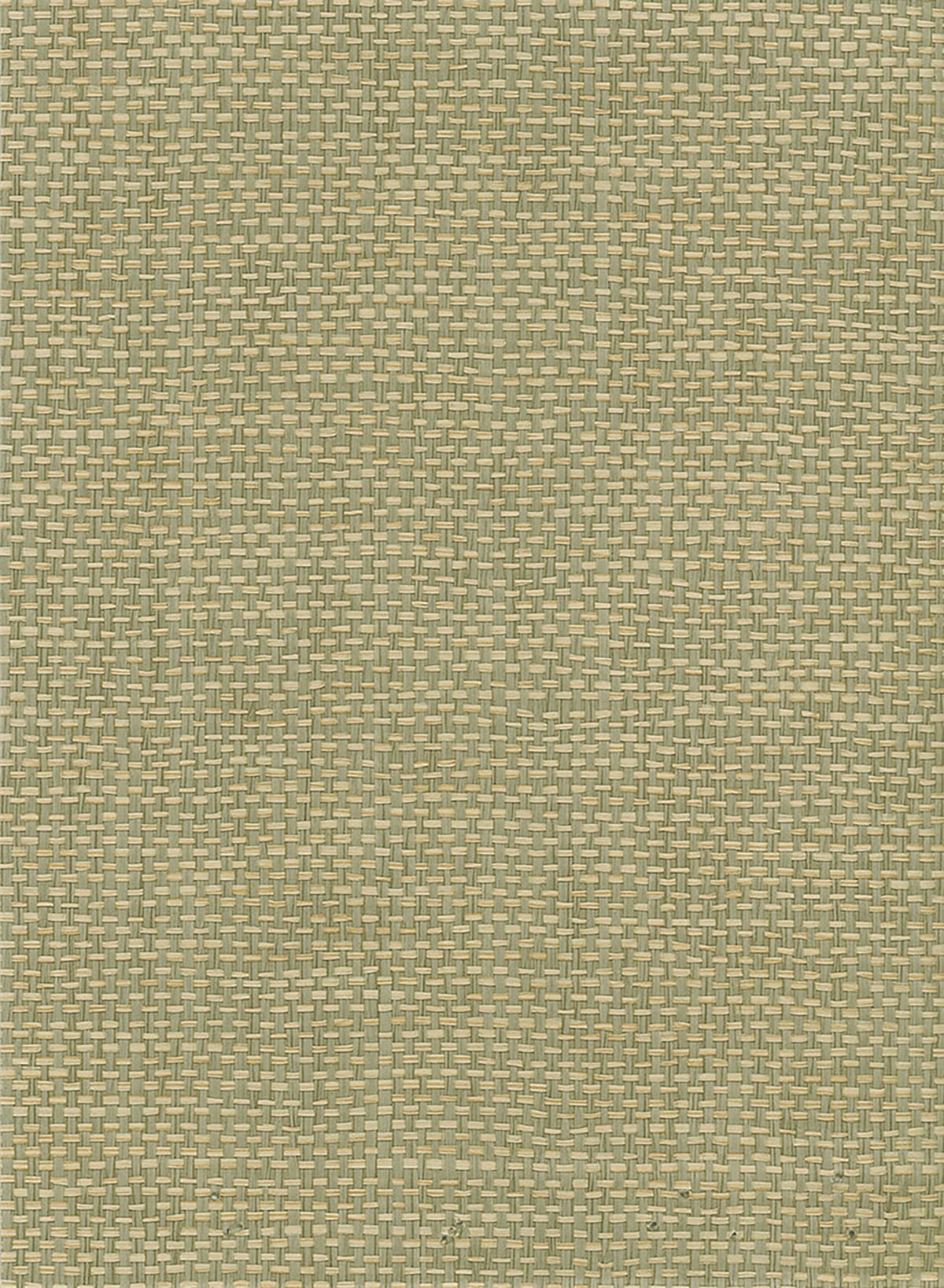 Seabrook Designs Paperweave grasscloth wallpaper in green and tan with a woven basketweave texture