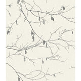 Winter Branches White Wallpaper with Botanical Branch Motif - York NR1524