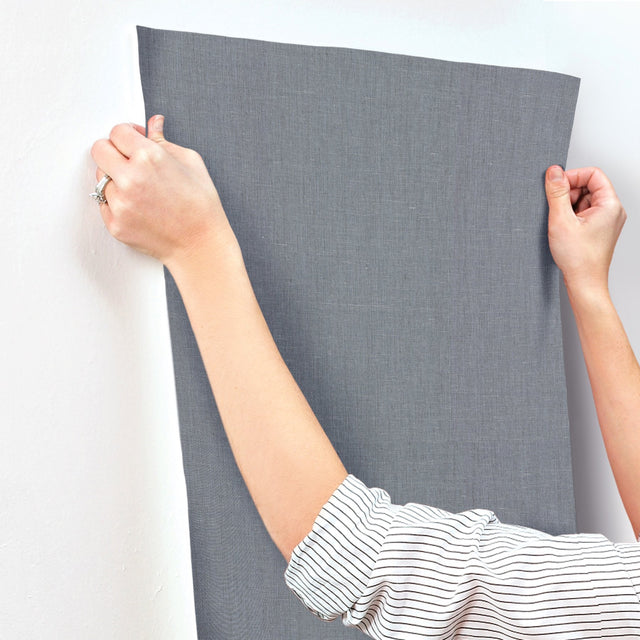 Crosshatch Navy String Wallpaper with Solid Crosshatch Texture - York NR1602MH