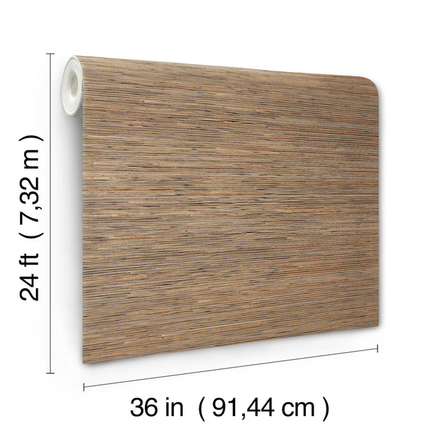 Bamboo Black Hemp Blend Wallpaper with Grasscloth Bamboo Pattern - York NT6101