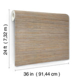 Bamboo Taupe Hemp Blend Wallpaper with Metallic Grasscloth Texture - York NT6102