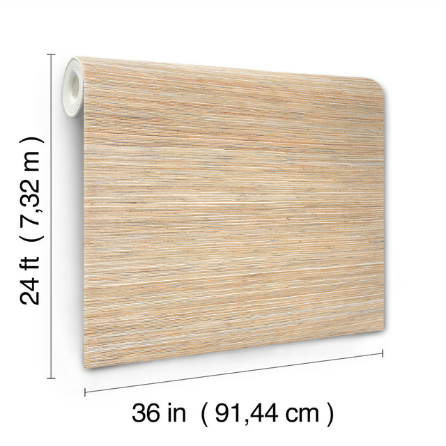 Bamboo White Hemp Blend Grasscloth Wallpaper with Metallic Effect - York NT6103