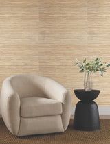 Bamboo White Hemp Blend Grasscloth Wallpaper with Metallic Effect - York NT6103