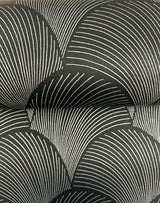 Metallic Black Scallop Wallpaper with Glam Foil Motif - York NT6105