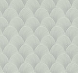 Metallic Light Green Scallop Wallpaper with Foil Glam Style - York NT6106