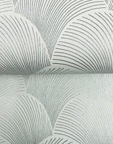 Metallic Light Green Scallop Wallpaper with Foil Glam Style - York NT6106