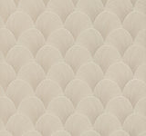 Metallic Beige Gold Scallop Wallpaper with Glam Foil Pattern - York NT6107