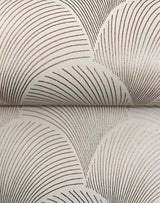 Metallic Beige Gold Scallop Wallpaper with Glam Foil Pattern - York NT6107
