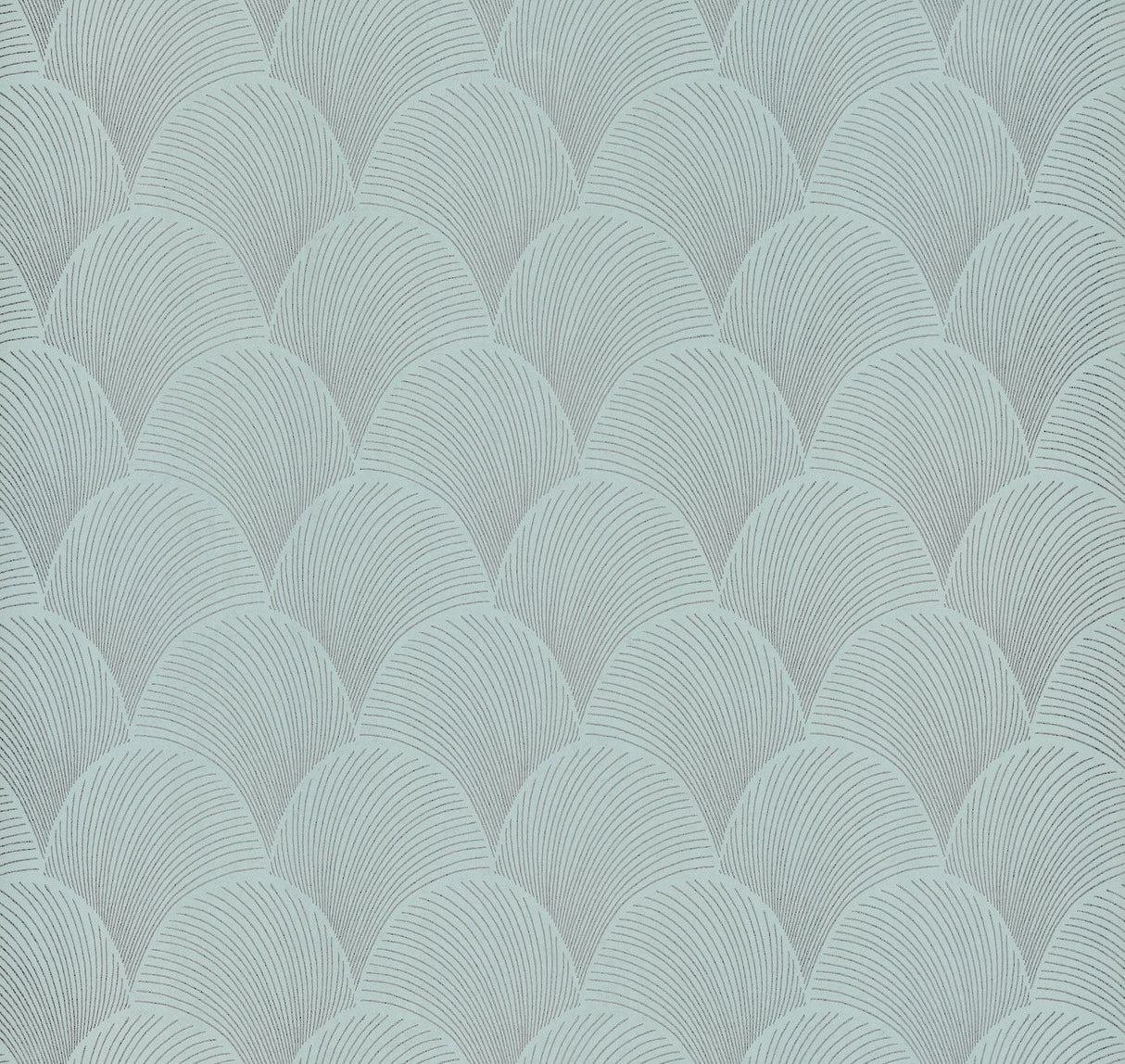 Metallic Scallop Blue Pearl Wallpaper with Foil Glam Motif - York NT6108