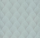 Metallic Scallop Blue Pearl Wallpaper with Foil Glam Motif - York NT6108