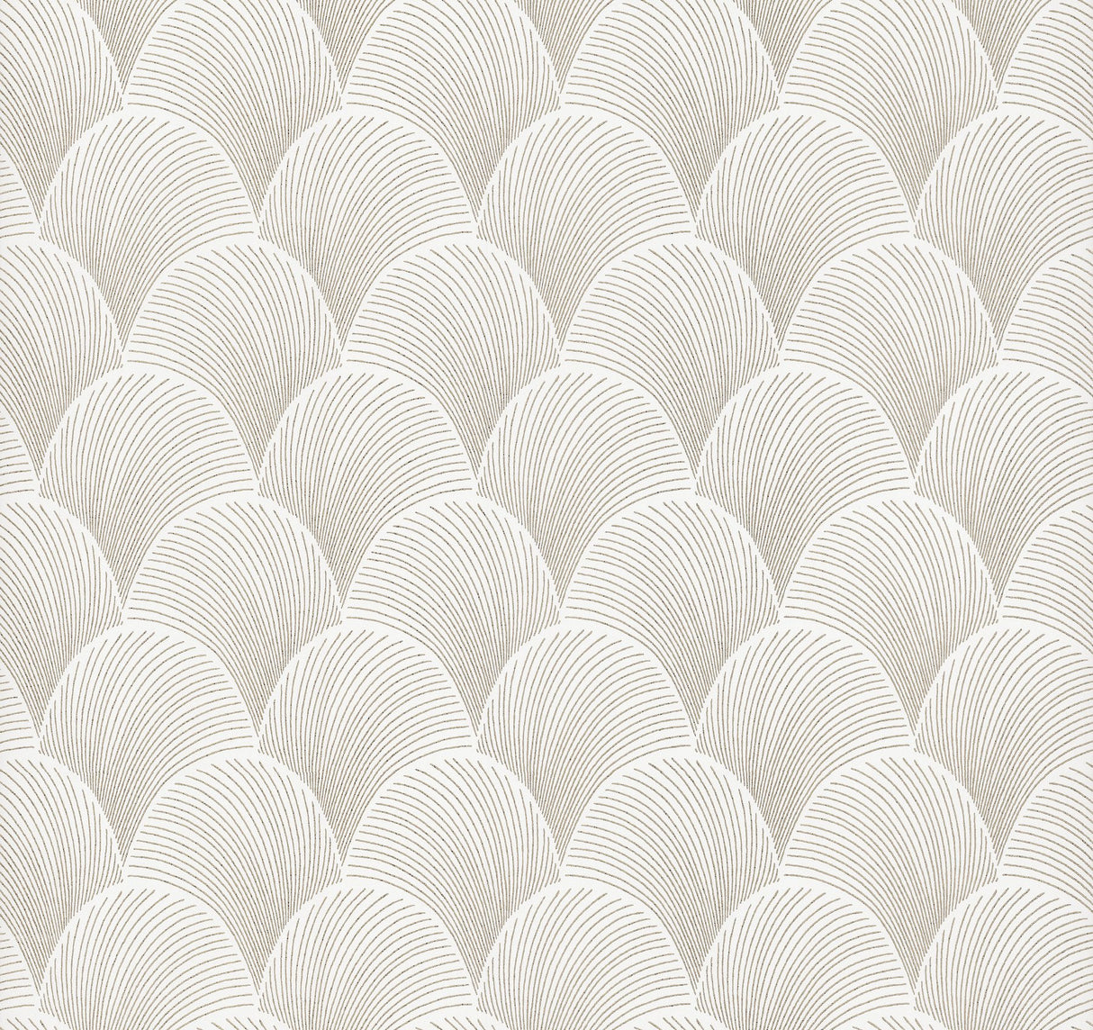 Metallic White Gold Scallop Wallpaper with Glam Foil Pattern - York NT6109
