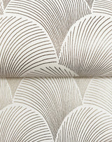 Metallic White Gold Scallop Wallpaper with Glam Foil Pattern - York NT6109