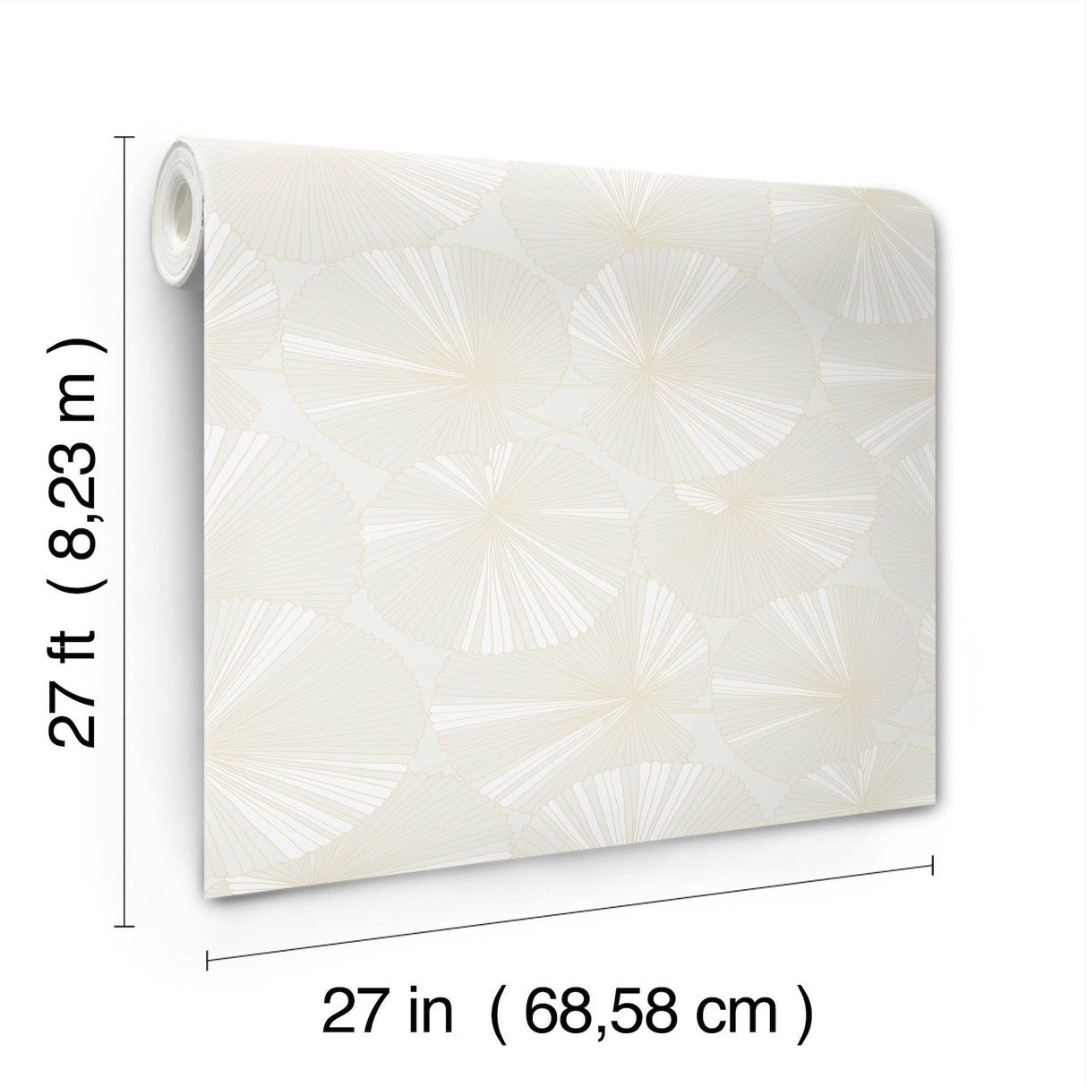 Layered White Lily Pads White Wallpaper with Metallic Botanical Tropical Style - York NT6112