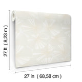 Layered White Lily Pads White Wallpaper with Metallic Botanical Tropical Style - York NT6112
