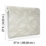 Layered Grey Lily Pads Wallpaper with Botanical Tropical Motif - York NT6114