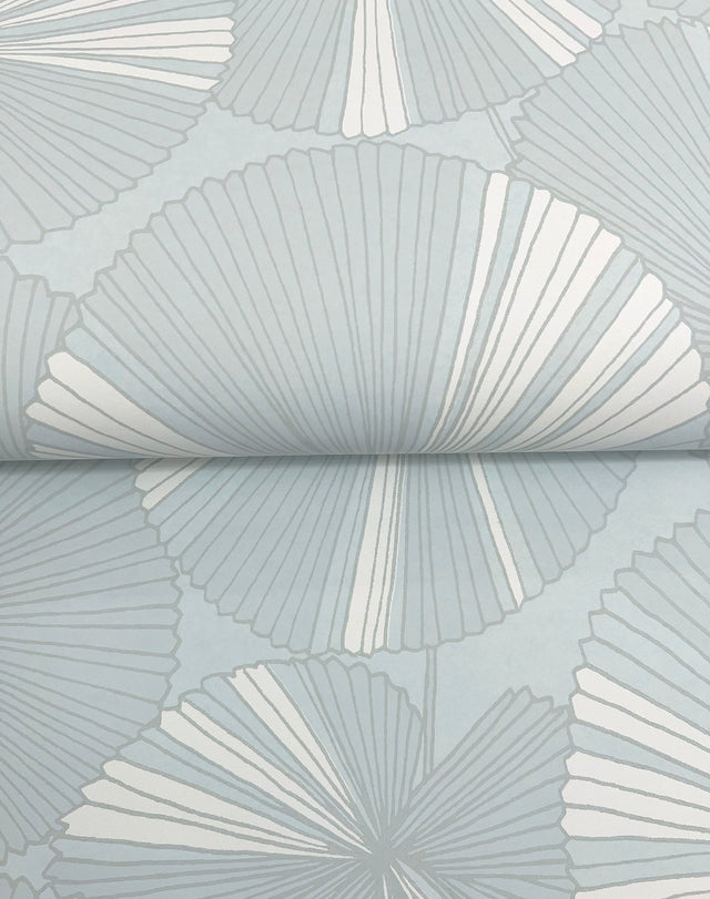Layered Lily Pads Spa Wallpaper with Tropical Botanical Motif - York NT6116