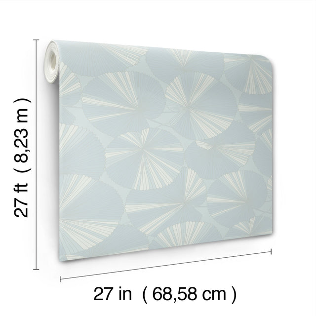 Layered Lily Pads Spa Wallpaper with Tropical Botanical Motif - York NT6116