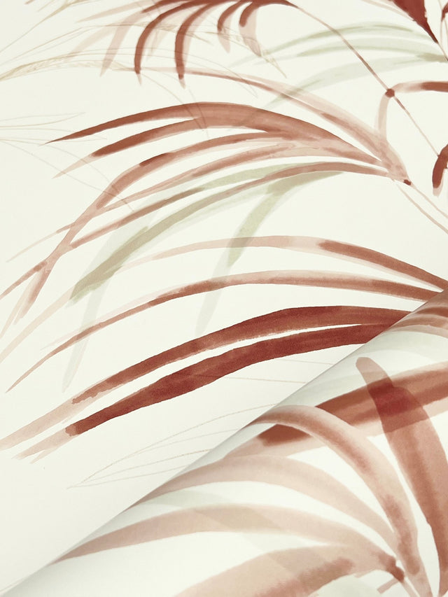 Inky Palms Clay Wallpaper with Tropical Botanical Motif - York NT6124
