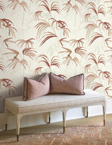 Inky Palms Clay Wallpaper with Tropical Botanical Motif - York NT6124