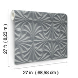 Sculpted Charcoal Fans Wallpaper with Organic Textured Cork Non Woven - York NT6127