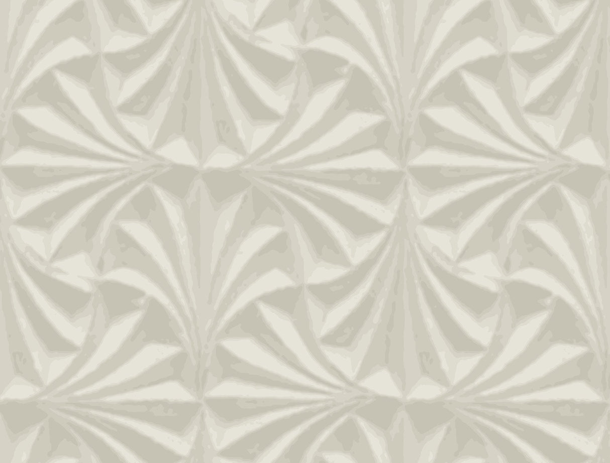 Sculpted Taupe Fans Wallpaper with Organic Cork Texture - York NT6128
