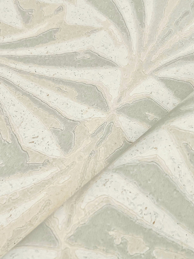 Sculpted Taupe Fans Wallpaper with Organic Cork Texture - York NT6128