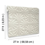 Sculpted Taupe Fans Wallpaper with Organic Cork Texture - York NT6128