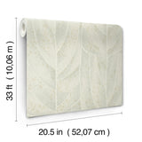 Dicot Light Green Leaf Wallpaper with Eclectic Botanical Style - York NT6142