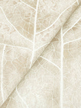 Dicot Beige Leaf Wallpaper with Raised Ink Botanical Pattern, Eclectic Style - York NT6144
