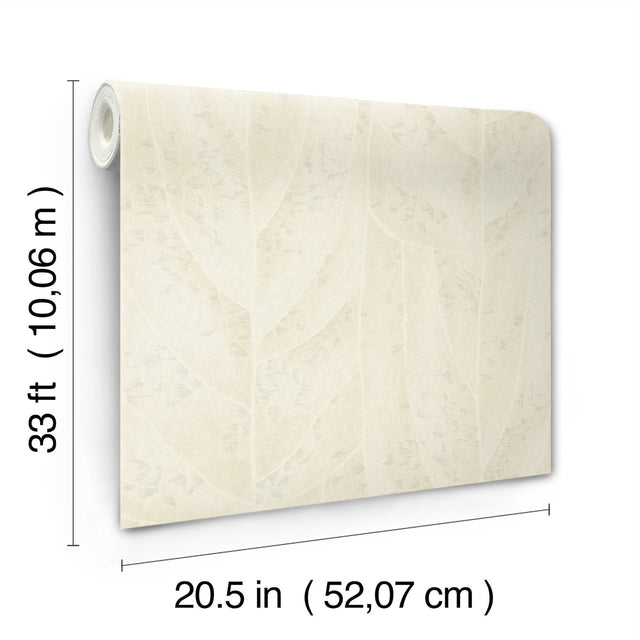 Dicot Pearl Leaf Wallpaper with Eclectic Botanical Leaf Motif - York NT6145