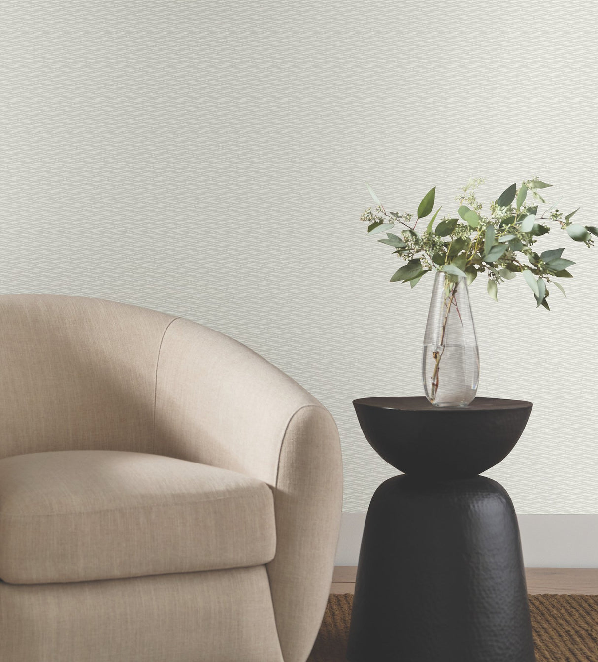 Elevated Grey Waves Wallpaper with Sculptured Finishes Modern Pattern - York NT6152