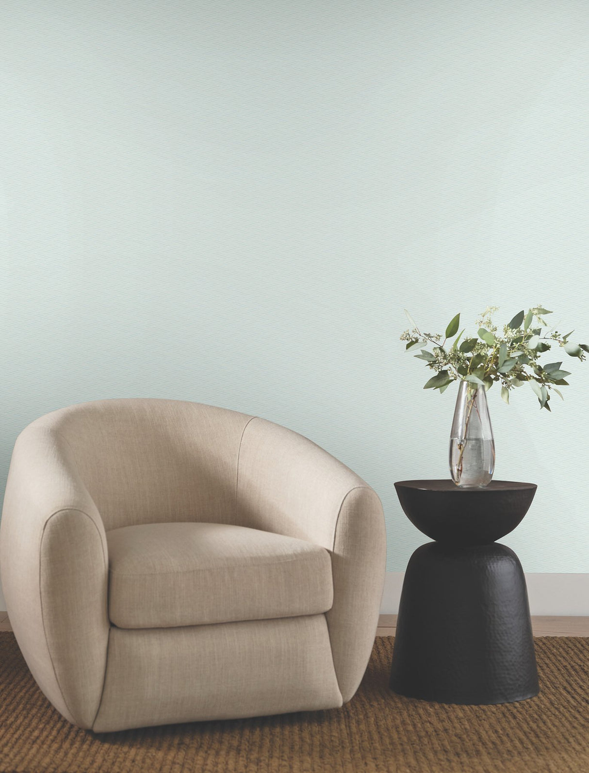 Elevated Blue Waves Wallpaper with Modern Sculptured Finishes Pattern - York NT6155