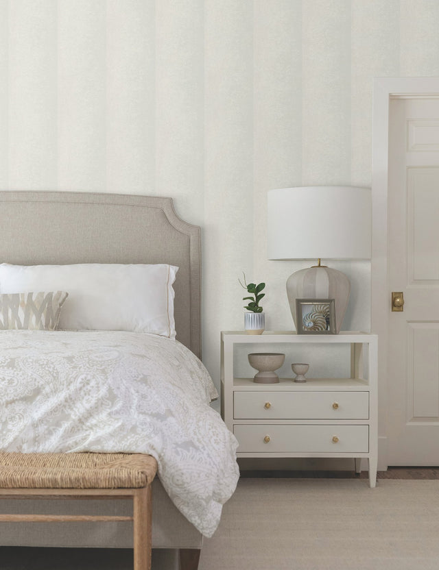 Particle Taupe Stripe Wallpaper with Traditional Stripe Pattern - York NT6161