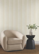 Particle Beige Stripe Wallpaper with Traditional Non Woven Striped Pattern - York NT6162