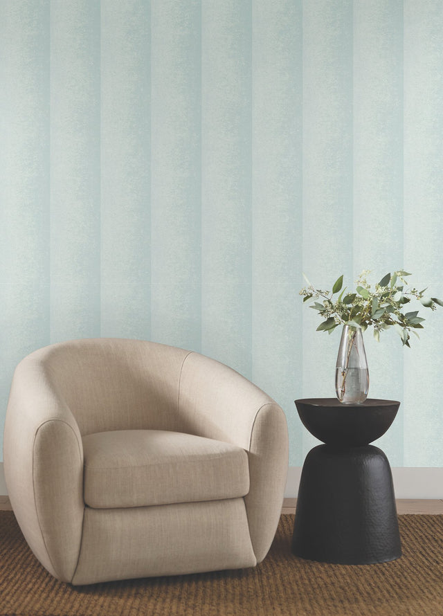 Particle Blue Stripe Wallpaper with Traditional Stripes in Non Woven - York NT6164