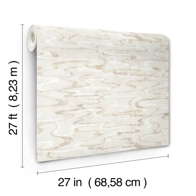 Dreamland Cameo Wallpaper with Abstract Wavy Motif - York NT6173
