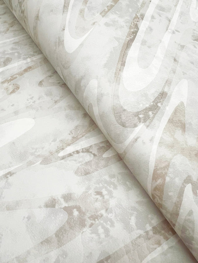 Dreamland Grey Wallpaper with Abstract Swirl Pattern - York NT6174