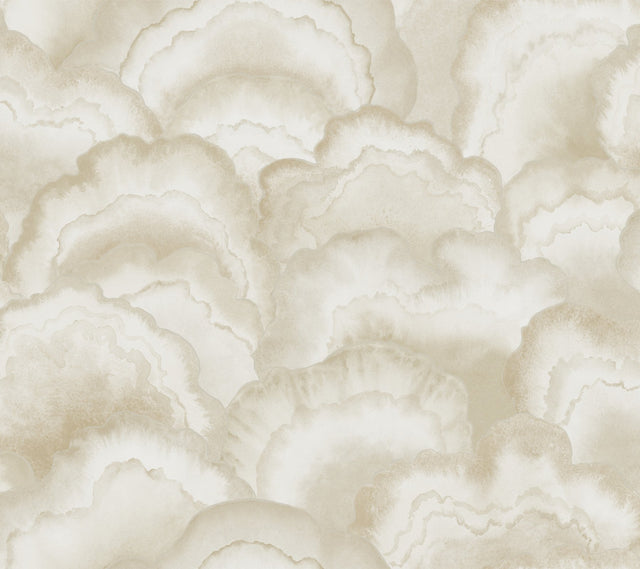 Abalone Fans Sand Wallpaper with Metallic Bohemian Pattern - York NT6182