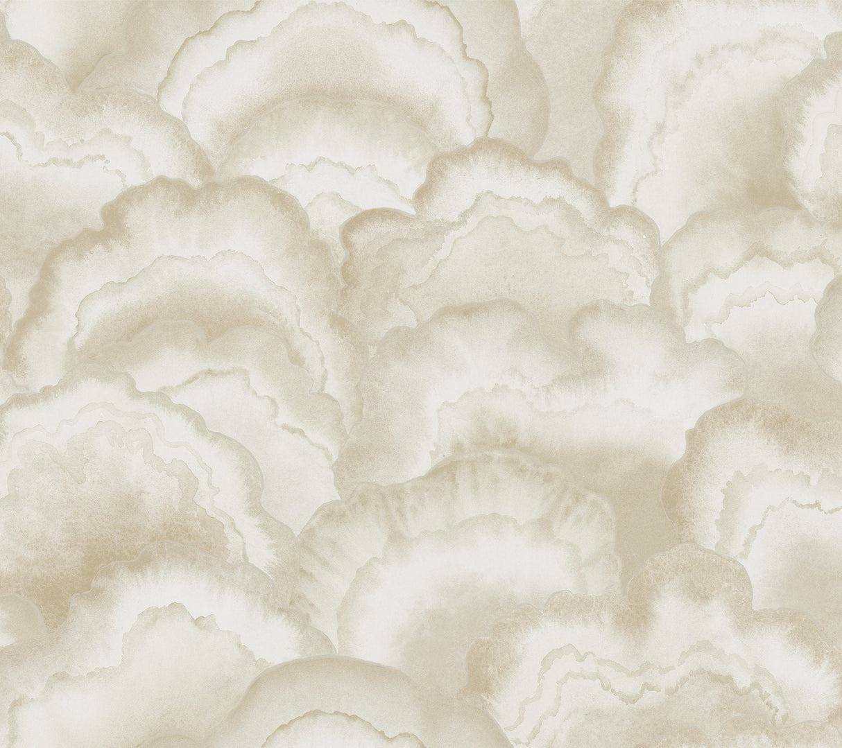 Abalone Fans Sand Wallpaper with Metallic Bohemian Pattern - York NT6182SAM