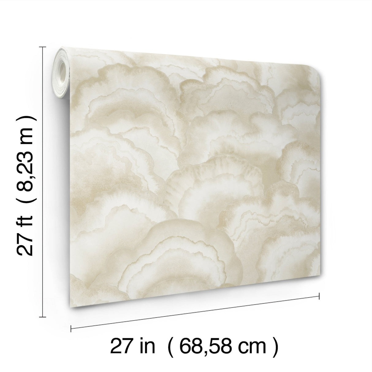 Abalone Fans Sand Wallpaper with Metallic Bohemian Pattern - York NT6182