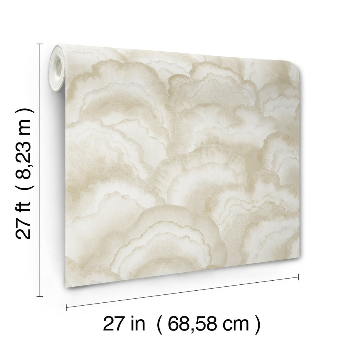 Abalone Fans Sand Wallpaper with Metallic Bohemian Pattern - York NT6182SAM
