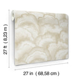 Abalone Fans Sand Wallpaper with Metallic Bohemian Pattern - York NT6182SAM