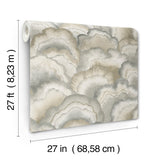 Abalone Smokey Fans Wallpaper with Metallic Bohemian Fans Pattern - York NT6183SAM
