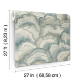 Abalone Mist Fans Misty Wallpaper with Metallic Bohemian Fans Pattern - York NT6184SAM